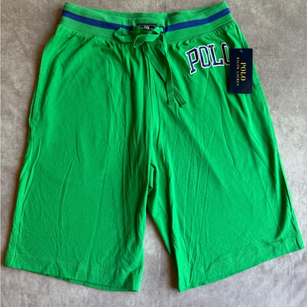 Polo Ralph Lauren Men's Logo Lightweight Knit Pajama Shorts in Mayan Green